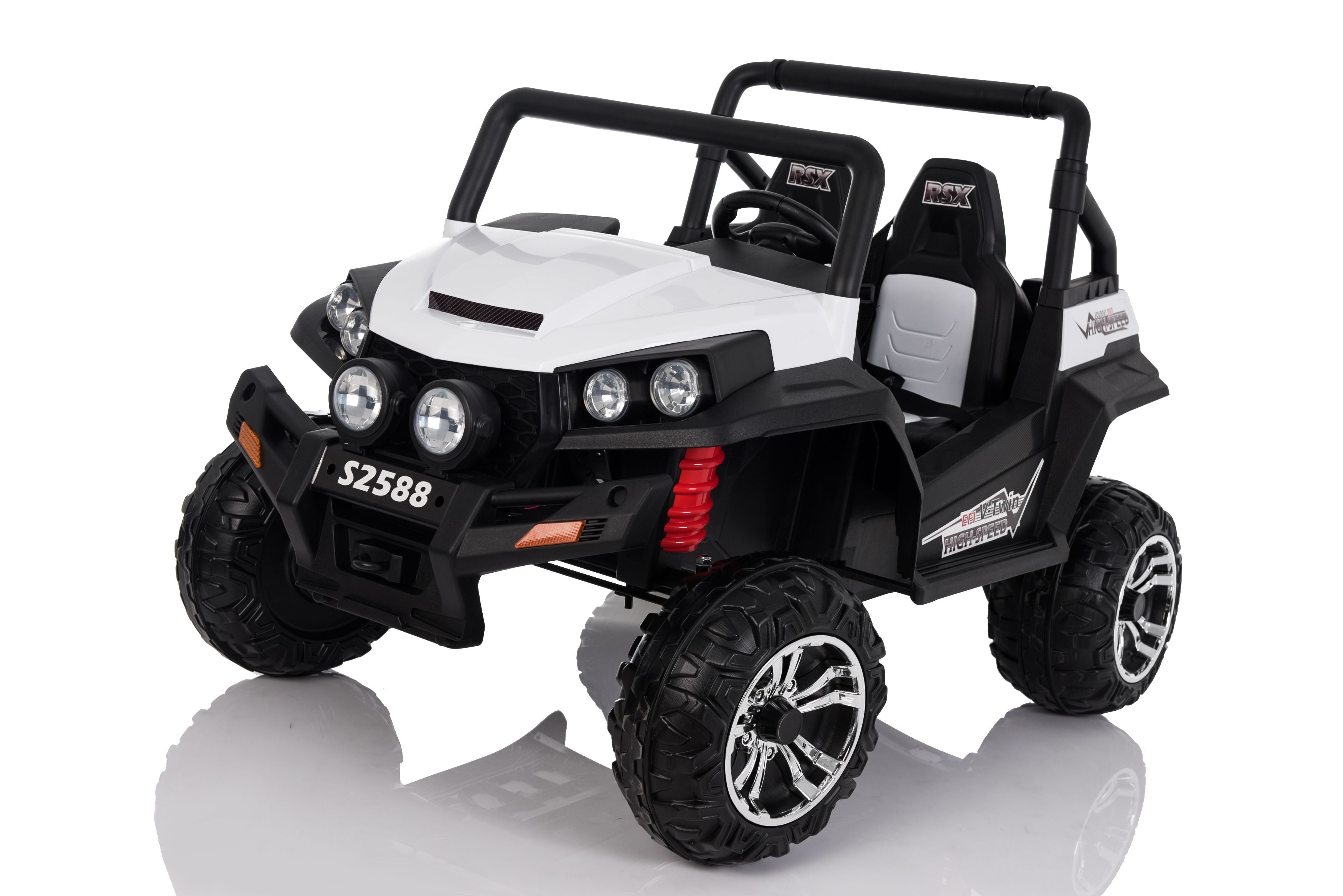 4x4 Voiture electrique enfants 12V RSX Blanc, Buggy electrique enfant 2 places