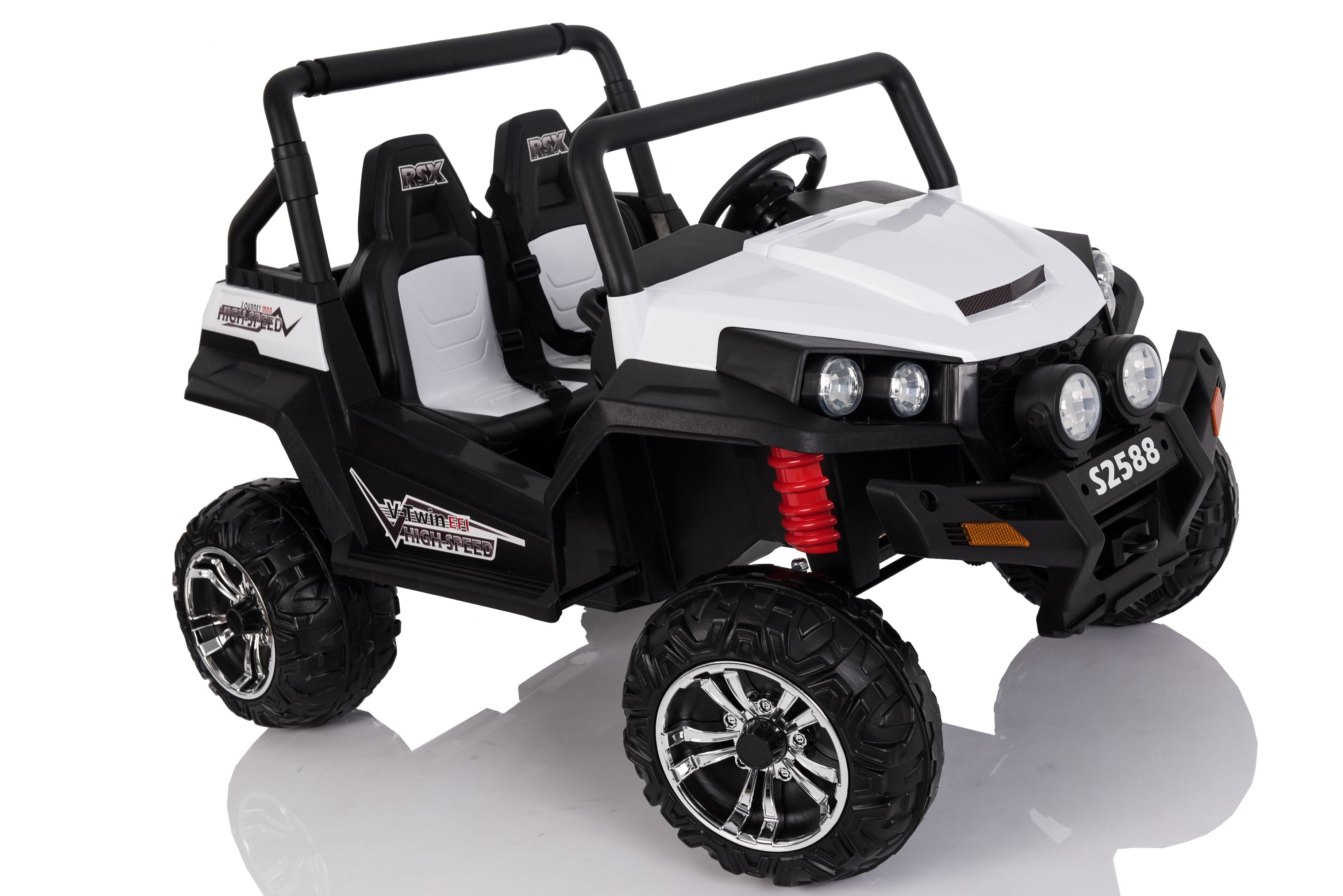 4x4 Voiture electrique enfants 12V RSX Blanc, Buggy electrique enfant 2 places