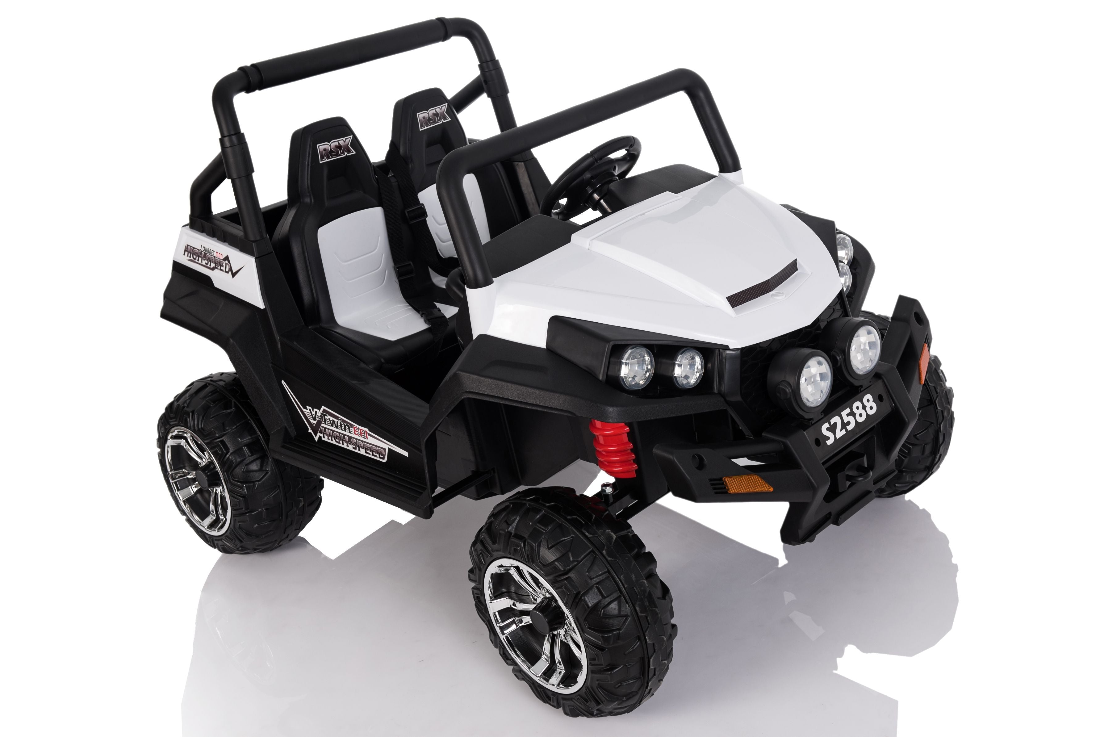 4x4 Voiture electrique enfants 12V RSX Blanc, Buggy electrique enfant 2 places