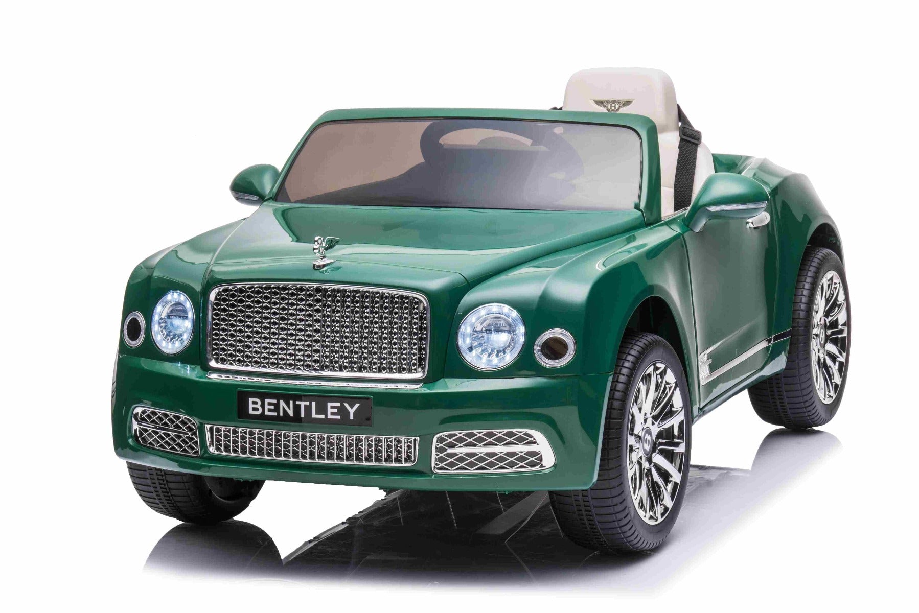 Voiture électrique enfants 12V Bentley Mulsanne, verte, avec télécommande 2,4 GHz, moteur 2 X 35W, licence ORIGINALE